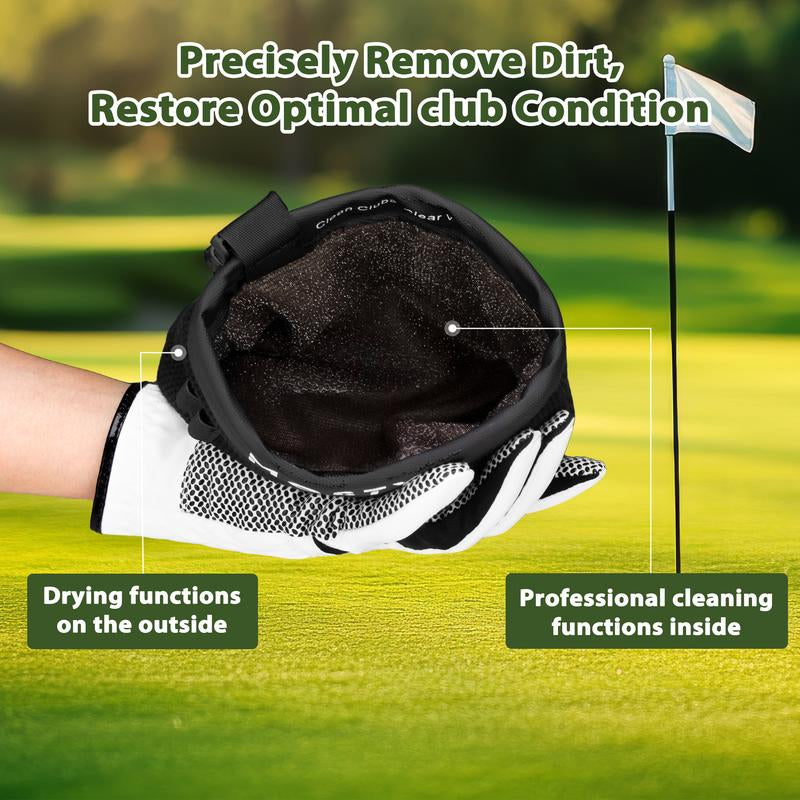 MOSTY Golf Club Cleaner & Golf Ball Cleaner,Portable Golf Ball Washer Cleaning Bag with Detachable Clip,Groove Cleaner, Golf Accessories for Clubs & Balls #Outdoorfun