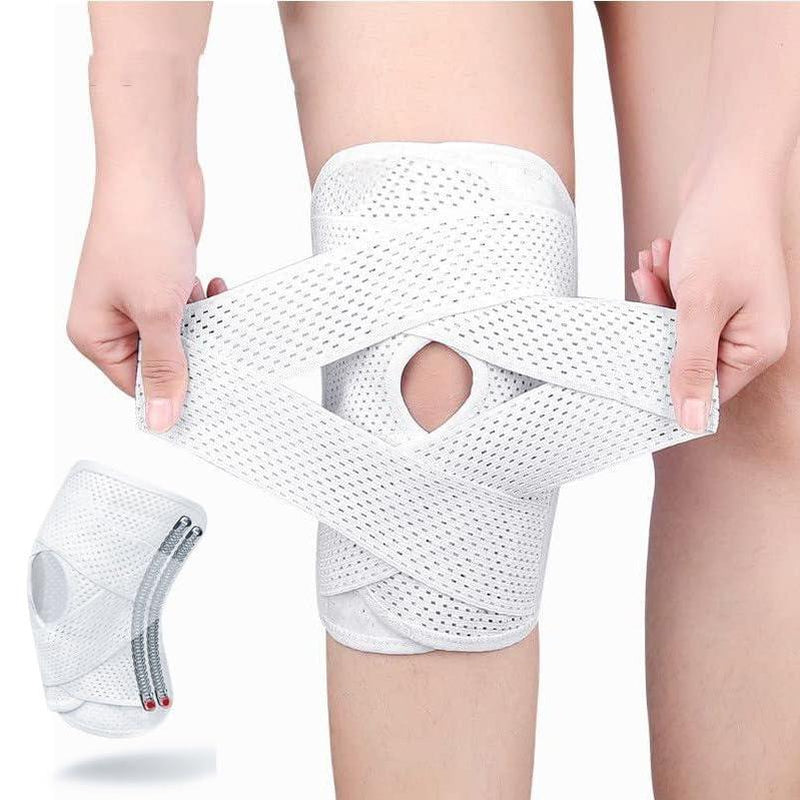 Knee Brace with Side Stabilizers for Meniscal Tear Knee Pain ACL MCL Arthritis Injuries Recovery Breathable Adjustable Knee Support for Men and Women