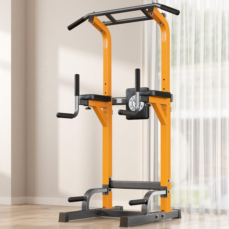 500LB Beast Mode 10-Level Adjustable Power Tower Pull up Bar + Dip Stand + 5-In-1 Strength Training All-Level Home Gym (Beginner ,Friendly),Adjustable Heavy Duty Power Tower,Pullup, Machine,Home Gym Equipment