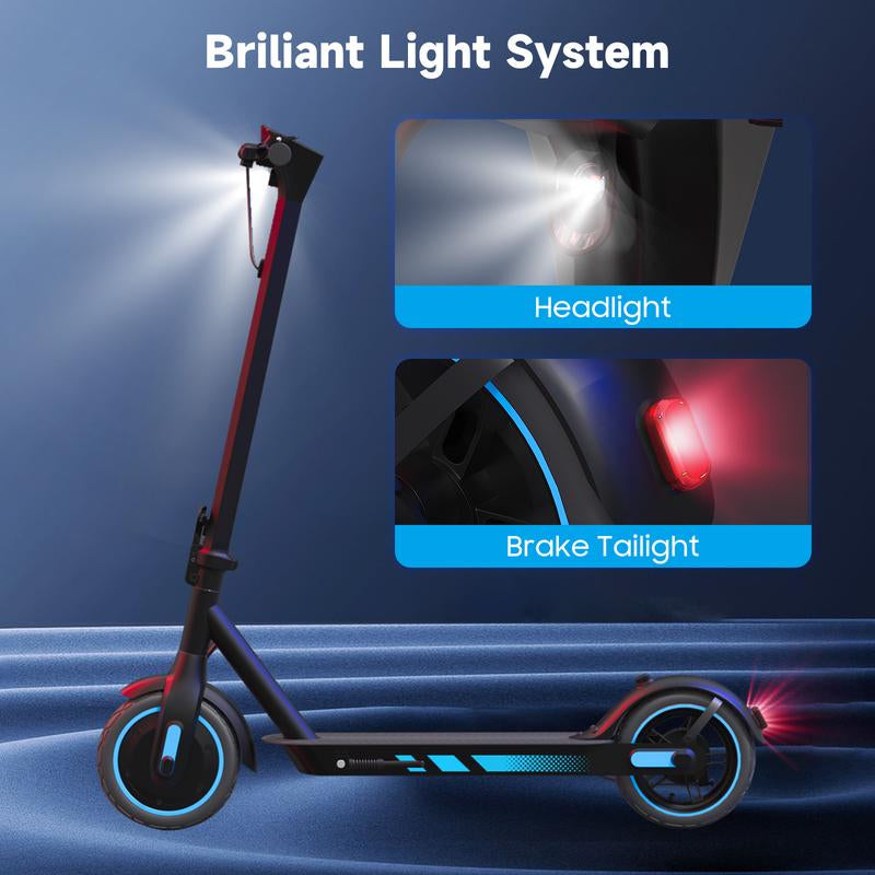 Electric Scooter 500W Motor for Adult with 10" Vacuum Big Tire,Max Speed 25Mph,Foldable & Portable Escooter for Commuting,Electric Kick Scooter with APP Control 36V 10.5AH Battery Foldable Scooter Dual Brake