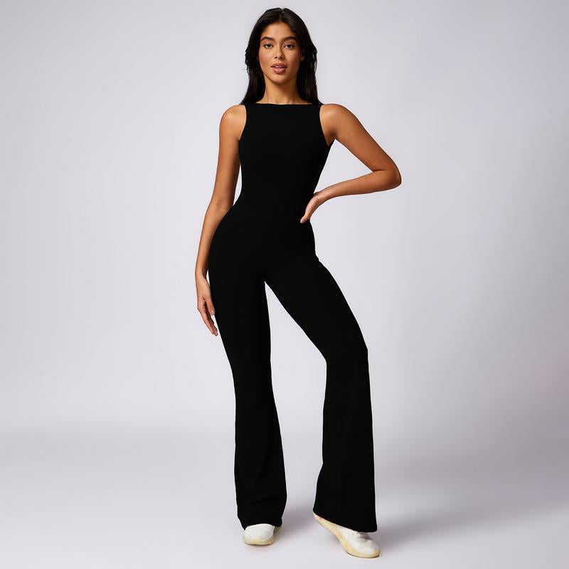 MASKERT Women'S Yoga Jumpsuit Exercise Sleeveless Sports Jumpsuit Quick-Drying High-Stretch Jumpsuit