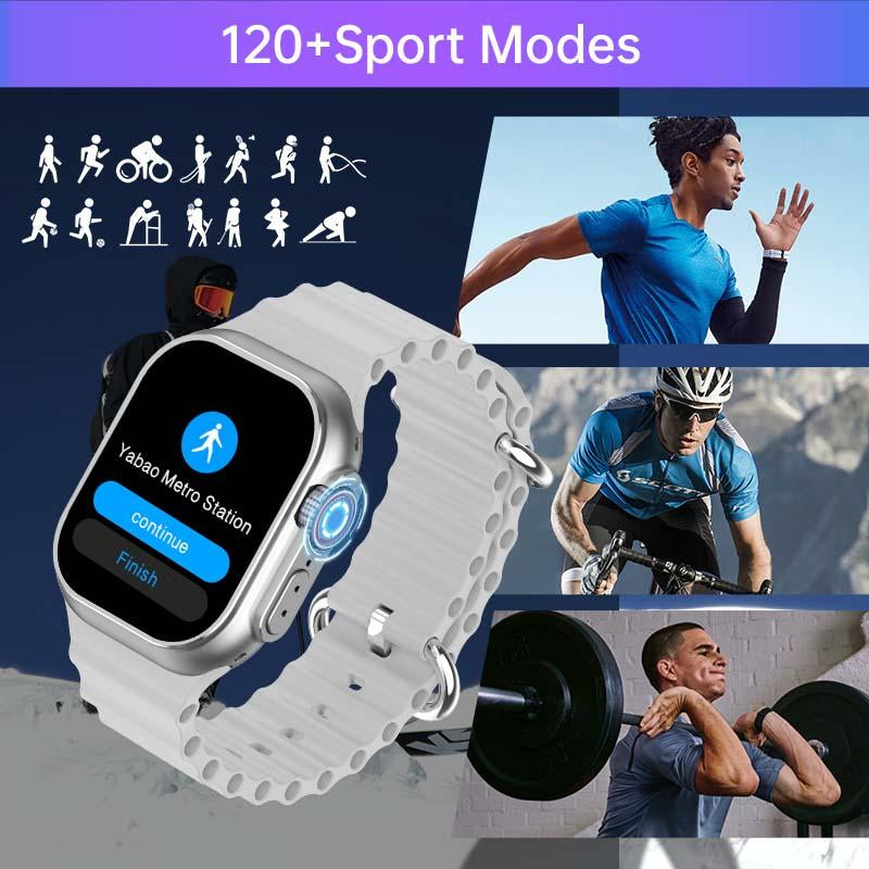 Smartwatch 2025 Model - 2.01-Inch HD Display, IP67 Water Resistant, 120 Sports Modes, Android & Iphone Compatible, Christmas Gift Wearable Black Smartphone Wristwatch Bluetooth Remote