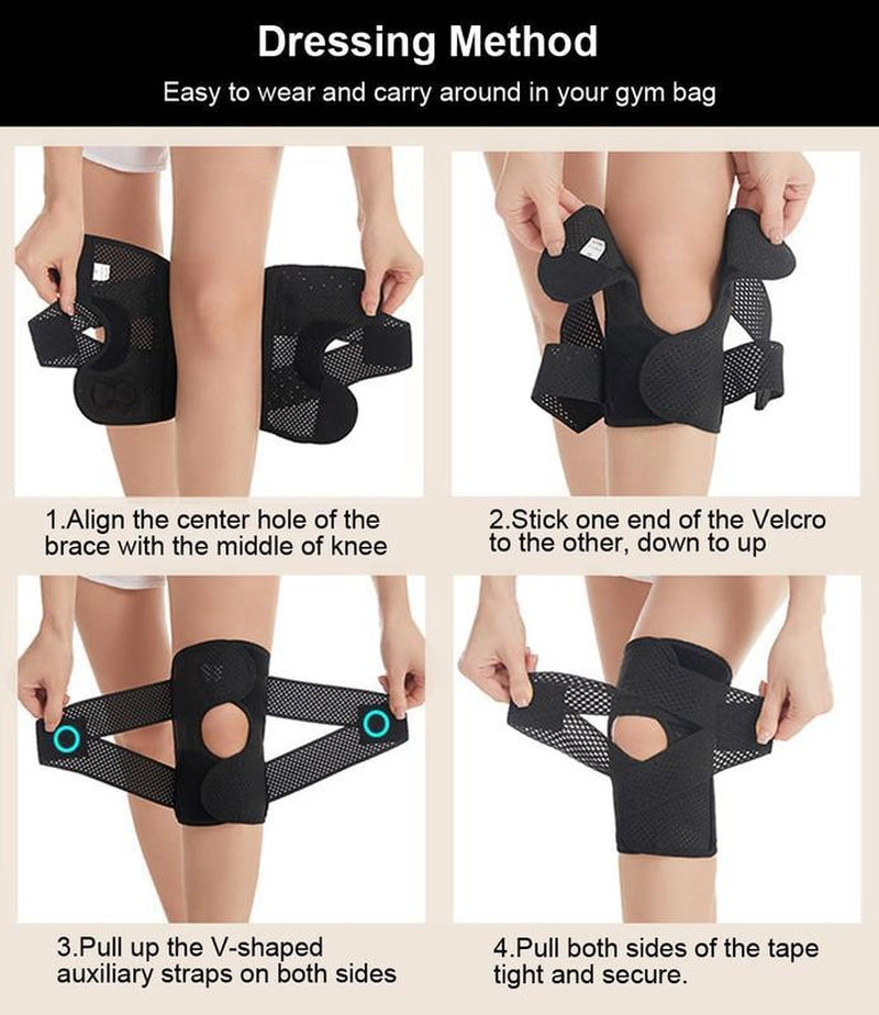 Knee Brace with Side Stabilizers for Meniscal Tear Knee Pain ACL MCL Arthritis Injuries Recovery Breathable Adjustable Knee Support for Men and Women