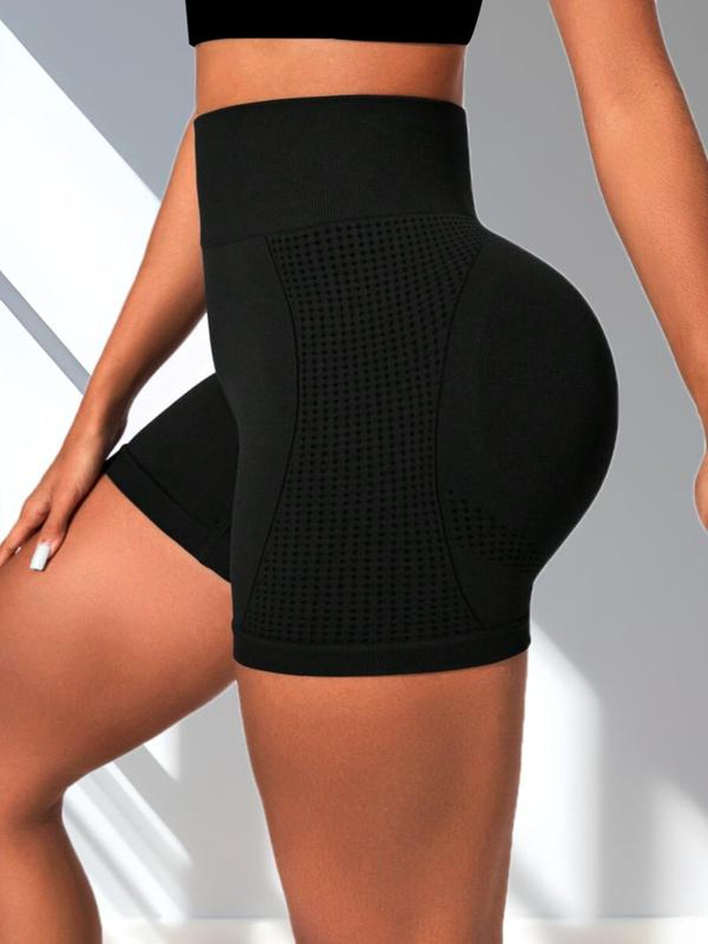 Women'S Solid/Tie Dye Print High Waist Sports Shorts, Breathable Comfortable High Stretch Yoga Shorts, Ladies Sportswear for Indoor Outdoor Wear