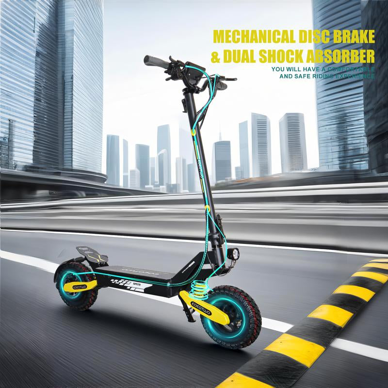 EOEOTWO GT06 Electric Scooter, 48V 13AH/23.4AH, Range of 40 Miles, 1200W Motor, Foldable Electric Skateboard, 28MPH, LED Display Screen, Front and Rear Dual Shock Absorbers, Electric Skateboard