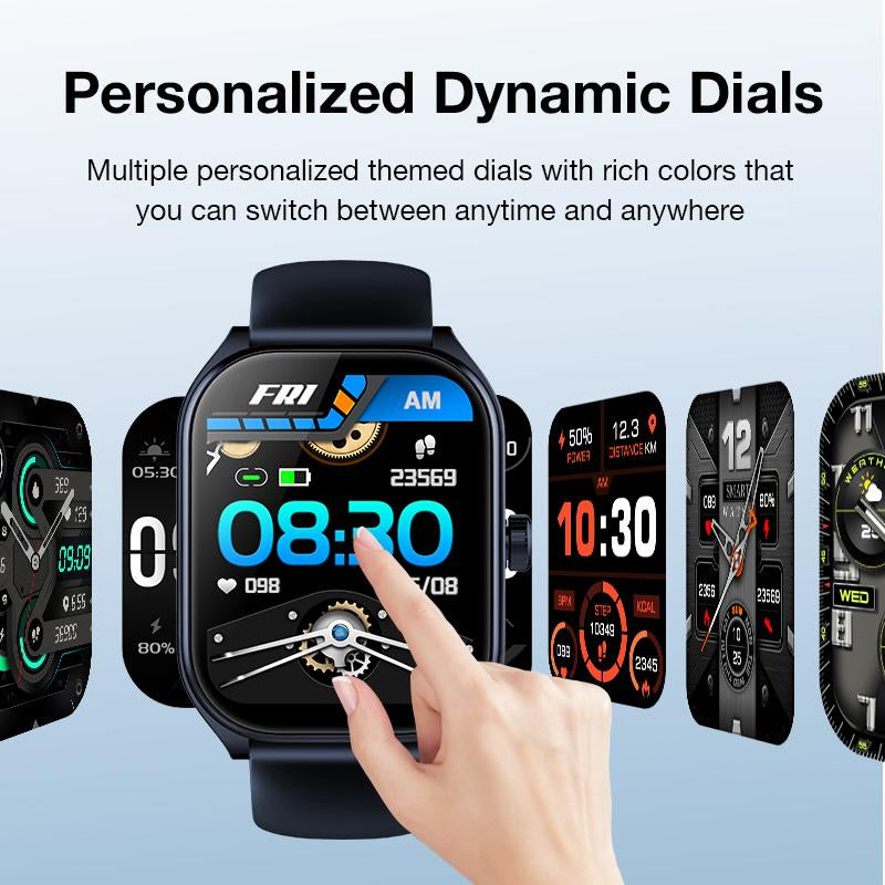 Aolon Curve Smart Watch 2.01" Screen IP68 Waterproof, Wireless Calling, 100+ Sports Modes, Health Monitoring, Assistant Weather Push, Stopwatch, Timer, Stopwatch and Otherfunctions, Compatible with Android and Iphone Phones