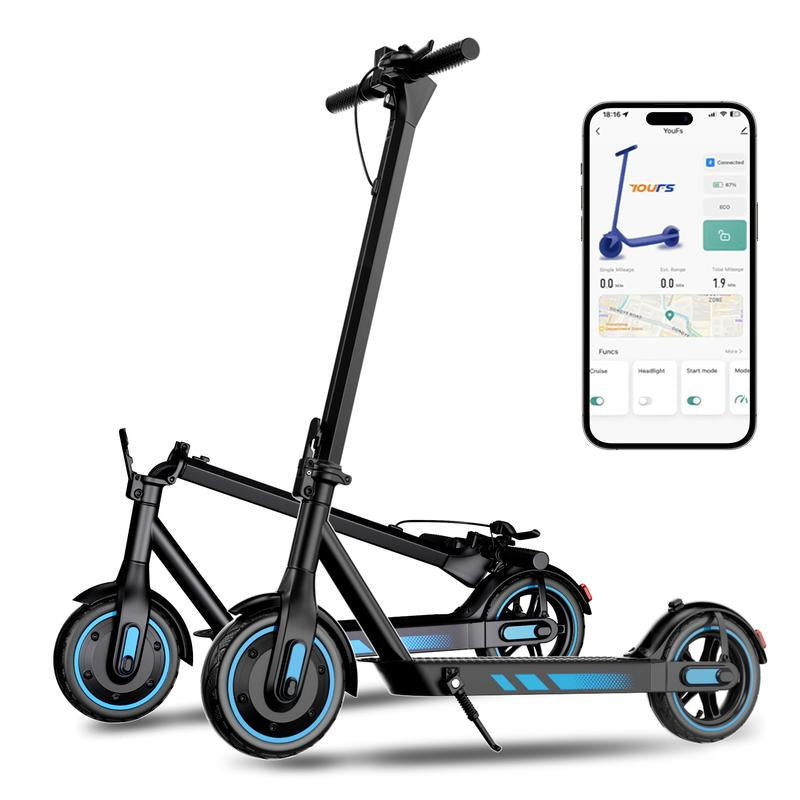 Electric Scooter 500W Motor for Adult with 10" Vacuum Big Tire,Max Speed 25Mph,Foldable & Portable Escooter for Commuting,Electric Kick Scooter with APP Control 36V 10.5AH Battery Foldable Scooter Dual Brake