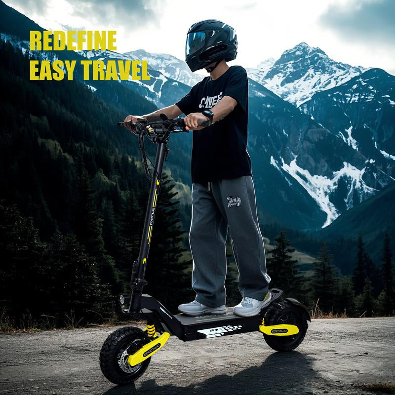 EOEOTWO GT06 Electric Scooter, 48V 13AH/23.4AH, Range of 40 Miles, 1200W Motor, Foldable Electric Skateboard, 28MPH, LED Display Screen, Front and Rear Dual Shock Absorbers, Electric Skateboard