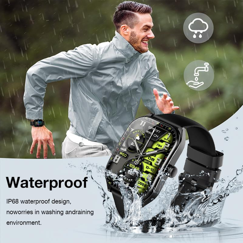 Aolon Curve Smart Watch 2.01" Screen IP68 Waterproof, Wireless Calling, 100+ Sports Modes, Health Monitoring, Assistant Weather Push, Stopwatch, Timer, Stopwatch and Otherfunctions, Compatible with Android and Iphone Phones