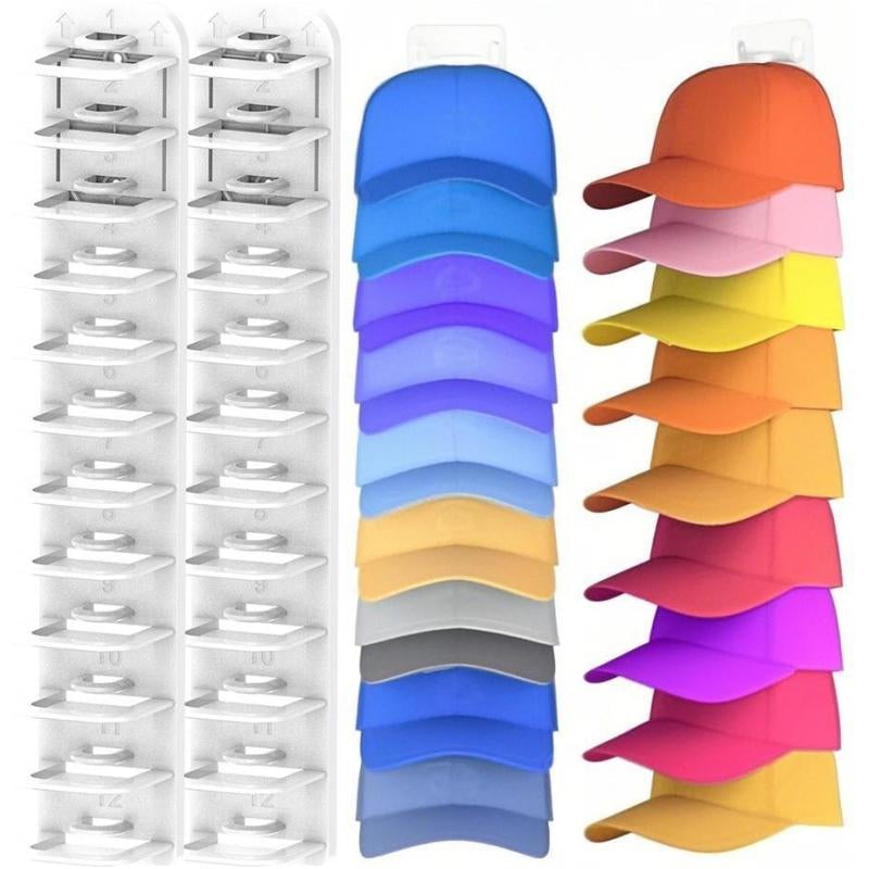 2 Upgraded Oversized Baseball Cap Organizers. Hold 24 Caps, Install Easily without Drilling. Ideal for Closet Doors, Wardrobes, and Walls—Transform Any Space into a Tidy Hat Display.