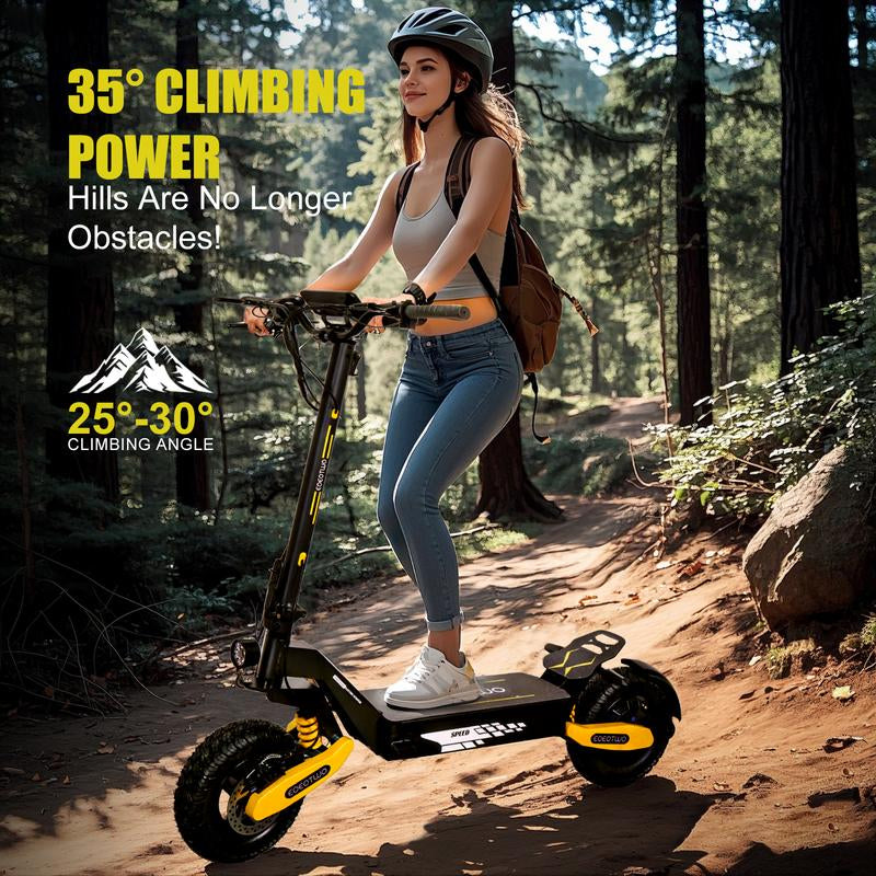 EOEOTWO GT06 Electric Scooter, 48V 13AH/23.4AH, Range of 40 Miles, 1200W Motor, Foldable Electric Skateboard, 28MPH, LED Display Screen, Front and Rear Dual Shock Absorbers, Electric Skateboard
