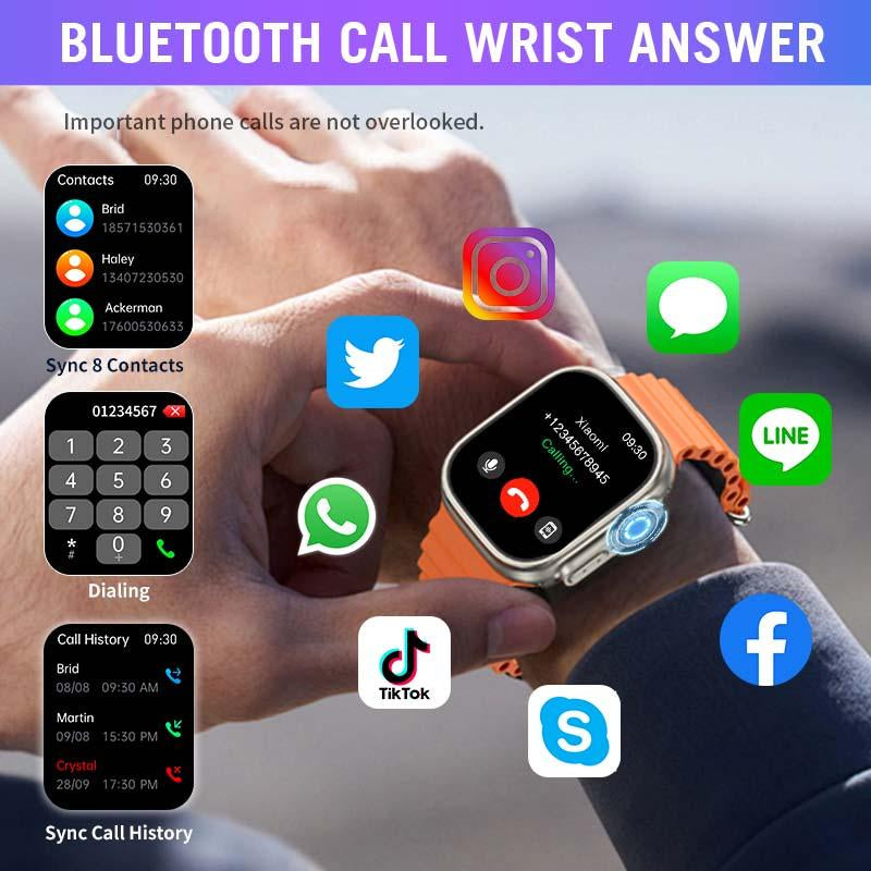 Smartwatch 2025 Model - 2.01-Inch HD Display, IP67 Water Resistant, 120 Sports Modes, Android & Iphone Compatible, Christmas Gift Wearable Black Smartphone Wristwatch Bluetooth Remote