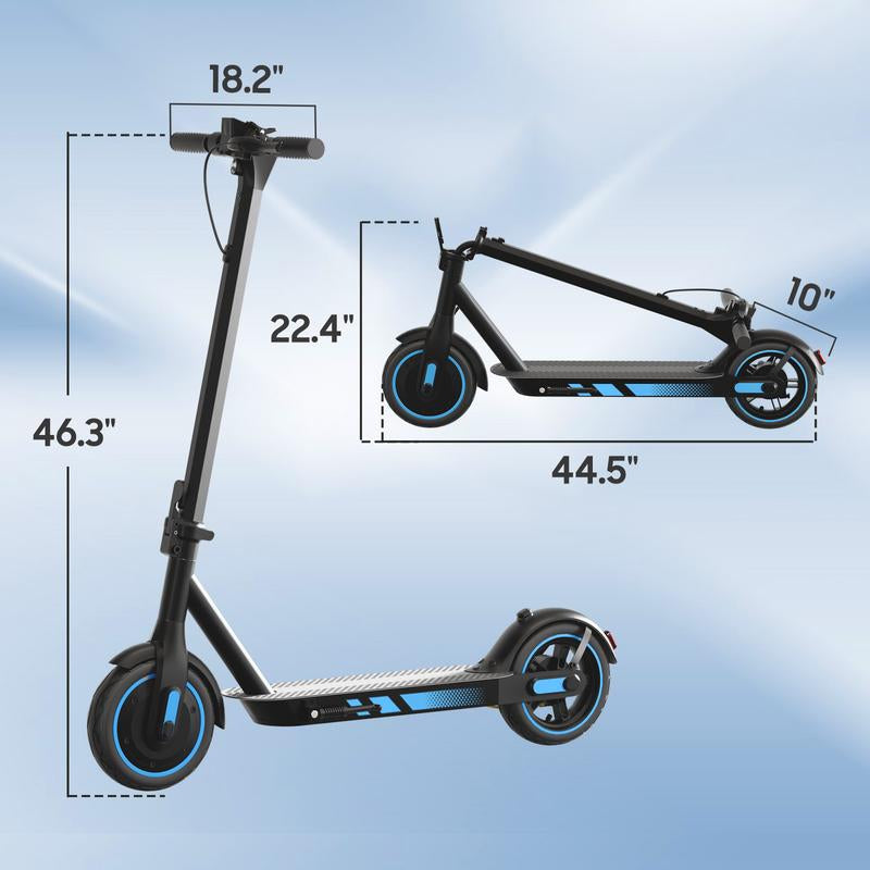 Electric Scooter 500W Motor for Adult with 10" Vacuum Big Tire,Max Speed 25Mph,Foldable & Portable Escooter for Commuting,Electric Kick Scooter with APP Control 36V 10.5AH Battery Foldable Scooter Dual Brake