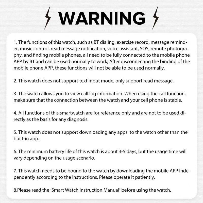 Smart Watch, Wireless Calling/Dialing, Multi Sport Mode, Call Reminder and Rejection, SMS Reminder, Message Reminder, Various APP Reminders