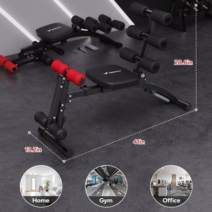 MERACH Multi-Functional Adjustable Ab Machine Workout Bench Sit up Machine Push up Exercise Chair for Home Gym