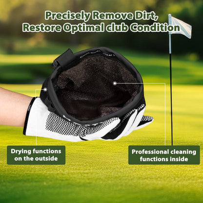 MOSTY Golf Club Cleaner & Golf Ball Cleaner,Portable Golf Ball Washer Cleaning Bag with Detachable Clip,Groove Cleaner, Golf Accessories for Clubs & Balls #Outdoorfun