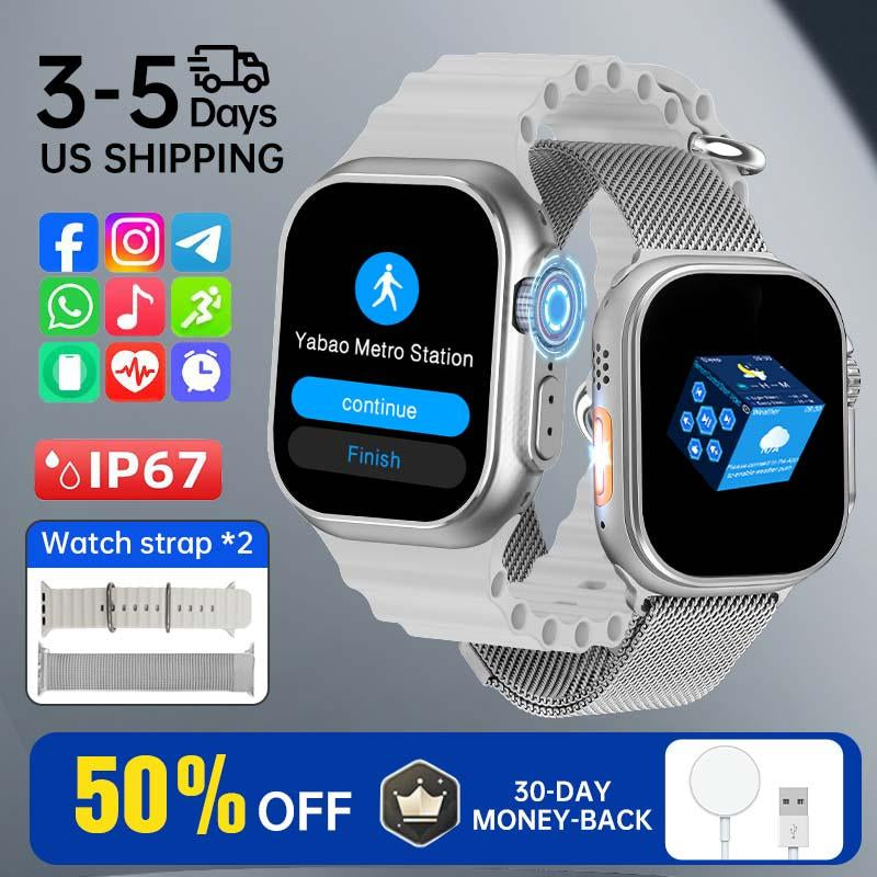 Smartwatch 2025 Model - 2.01-Inch HD Display, IP67 Water Resistant, 120 Sports Modes, Android & Iphone Compatible, Christmas Gift Wearable Black Smartphone Wristwatch Bluetooth Remote