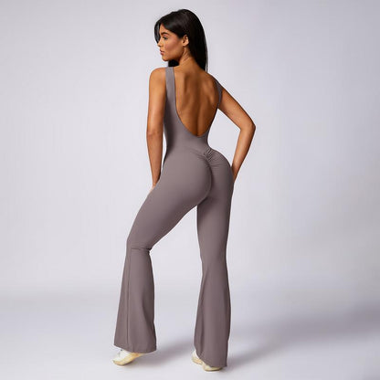 MASKERT Women'S Yoga Jumpsuit Exercise Sleeveless Sports Jumpsuit Quick-Drying High-Stretch Jumpsuit