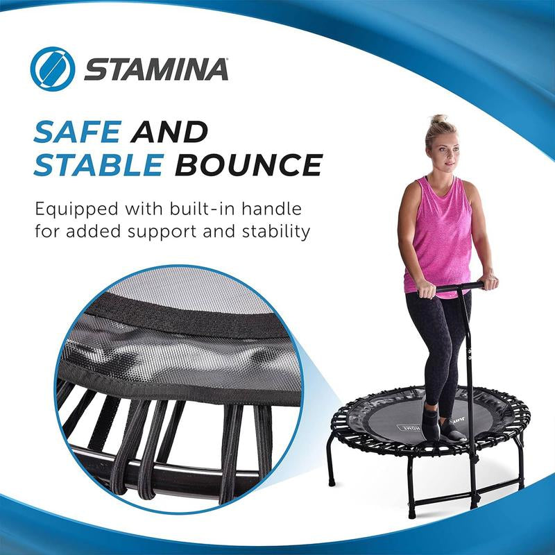 Jumpsport round Home Fitness Indoor Mini Rebounder Trampoline for Adults, Black