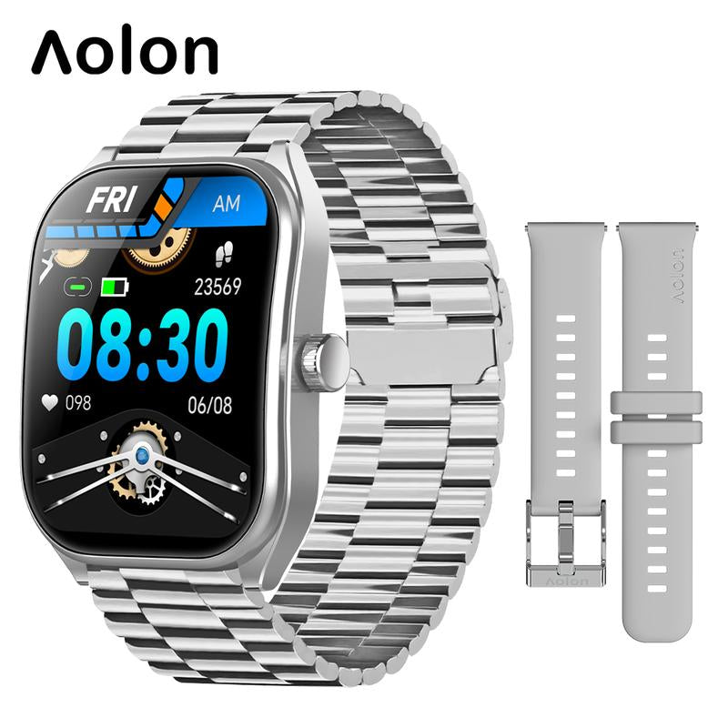 Aolon Curve Smart Watch 2.01" Screen IP68 Waterproof, Wireless Calling, 100+ Sports Modes, Health Monitoring, Assistant Weather Push, Stopwatch, Timer, Stopwatch and Otherfunctions, Compatible with Android and Iphone Phones