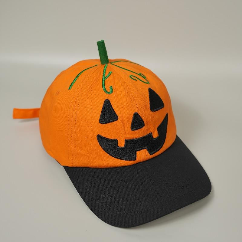 Halloween Pumpkin Face Baseball Hat for Men Women Halloween Ghost Hat Pumpkin Embroidery Baseball Cap for Halloween Parties