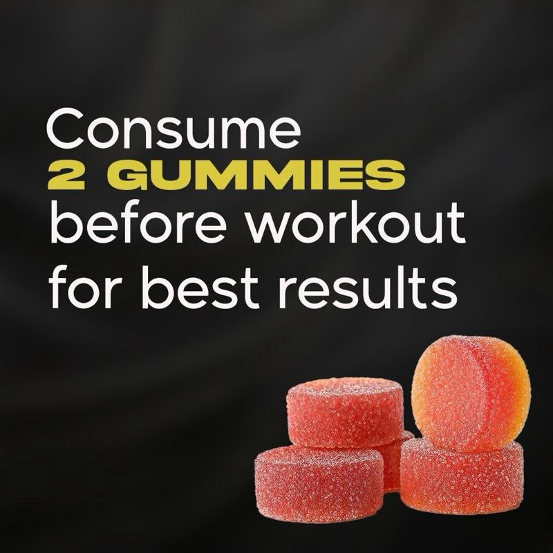 Gymrat Pre Workout Gummies – Tropical Blast, Long Lasting, No Crash Vegan Energy & Focus Boost, USA Made & GMP Certified with Vasodrive-Ap and Vitamin B 12, for Men & Women