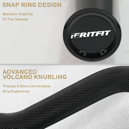 Ritfit EZ Curl Bar for Weight Training and Arm Workout - Chromed Finish for Durability and Corrosion Resistance Fitness Exercise Weight Lift