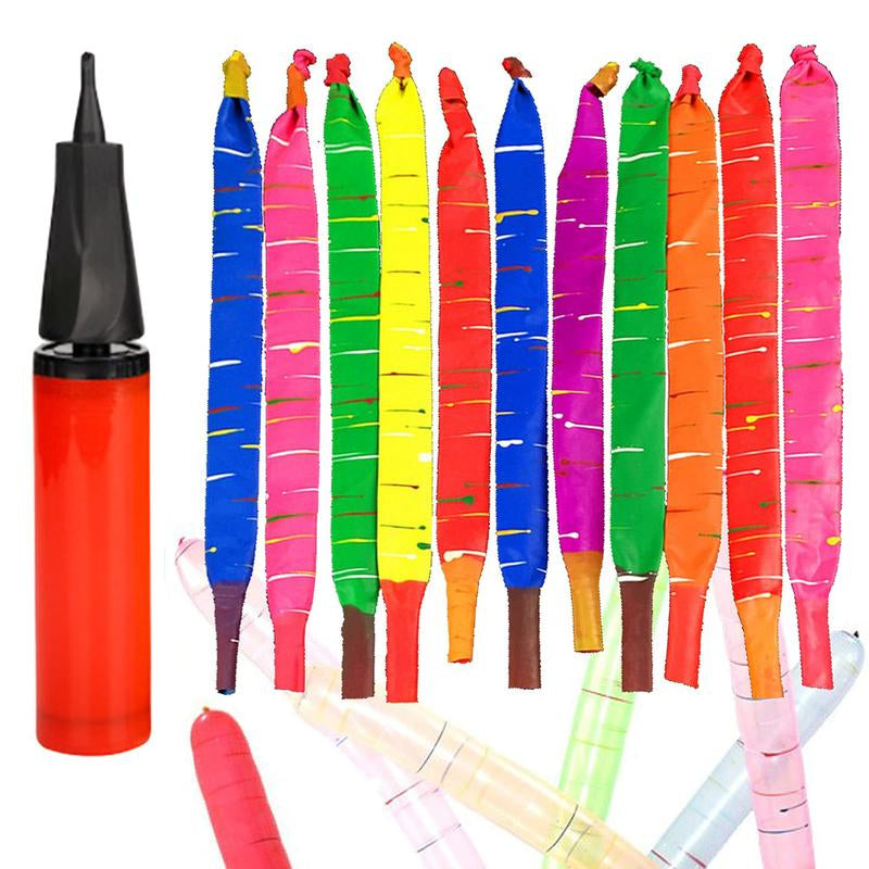Dealsforyou 100 Pack Rocket Balloons plus 1 Easy to Use Pump Party Pack No Refill Needed Watch Balloons Rocket to Sky Outdoor Indoor Fun