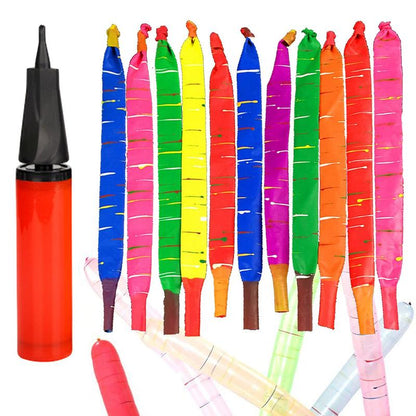 Dealsforyou 100 Pack Rocket Balloons plus 1 Easy to Use Pump Party Pack No Refill Needed Watch Balloons Rocket to Sky Outdoor Indoor Fun