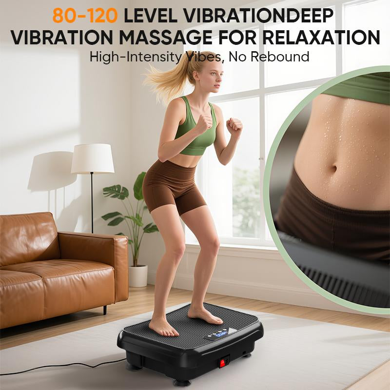 Tisscare Vibration Plate Whole Body Exercise and Pelaxation Machine Lymphatic Detox Device with Smart Screen Low Noise Max Weight 300Lb for Home Exercise Platform