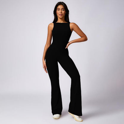 MASKERT Women'S Yoga Jumpsuit Exercise Sleeveless Sports Jumpsuit Quick-Drying High-Stretch Jumpsuit