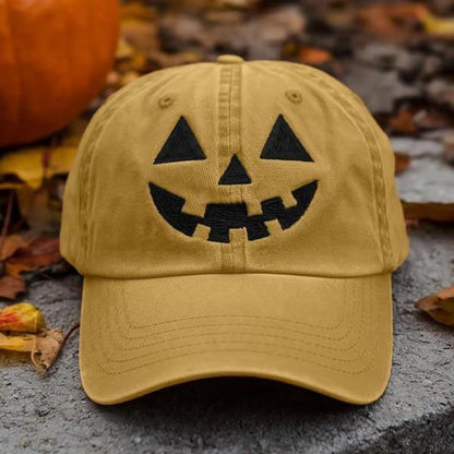 Halloween Pumpkin Face Baseball Hat for Men Women Halloween Ghost Hat Pumpkin Embroidery Baseball Cap for Halloween Parties