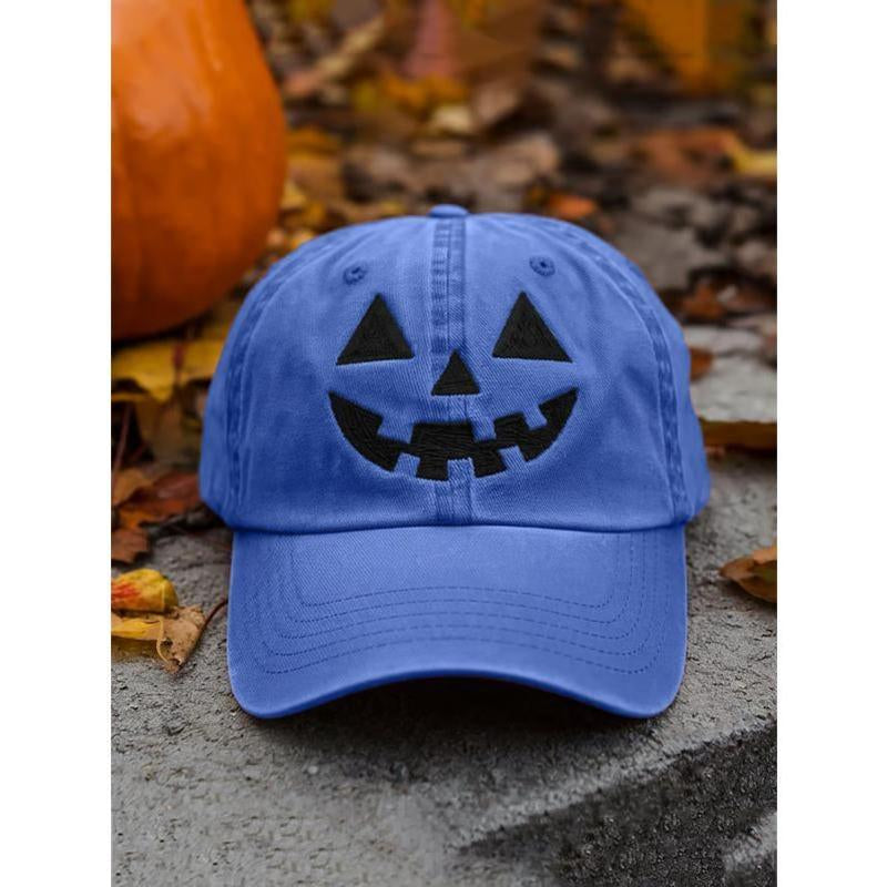 Halloween Pumpkin Face Baseball Hat for Men Women Halloween Ghost Hat Pumpkin Embroidery Baseball Cap for Halloween Parties
