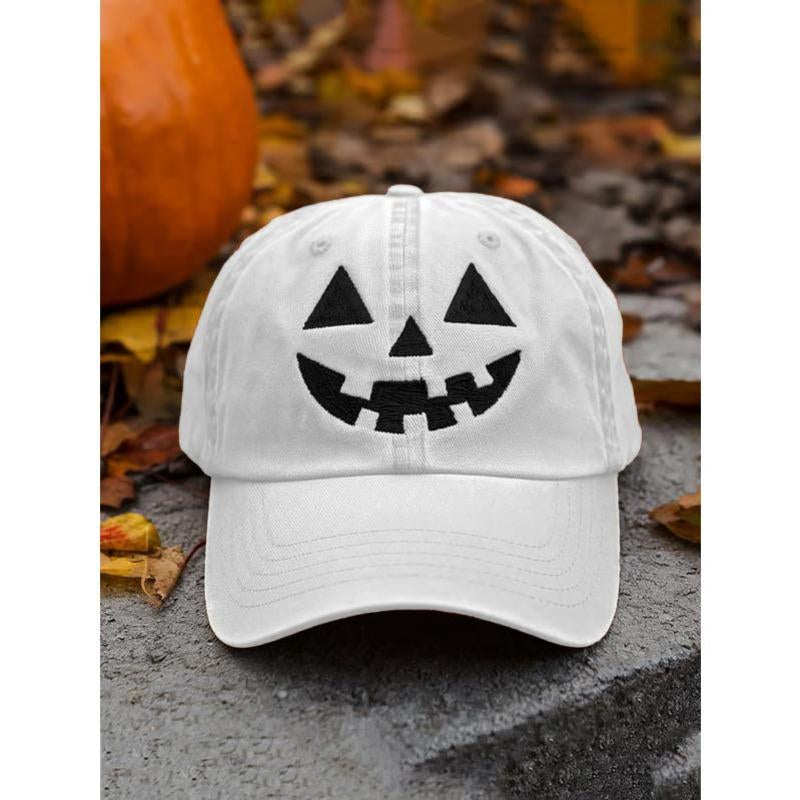 Halloween Pumpkin Face Baseball Hat for Men Women Halloween Ghost Hat Pumpkin Embroidery Baseball Cap for Halloween Parties