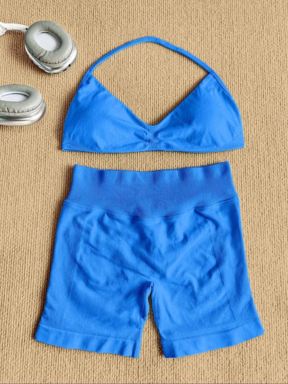 New Women'S Sporty Yoga Set, High-Waist Tight-Fitting Shorts and Tank Top, Summer Fitness for Running and Gym, Workout Running Clothes