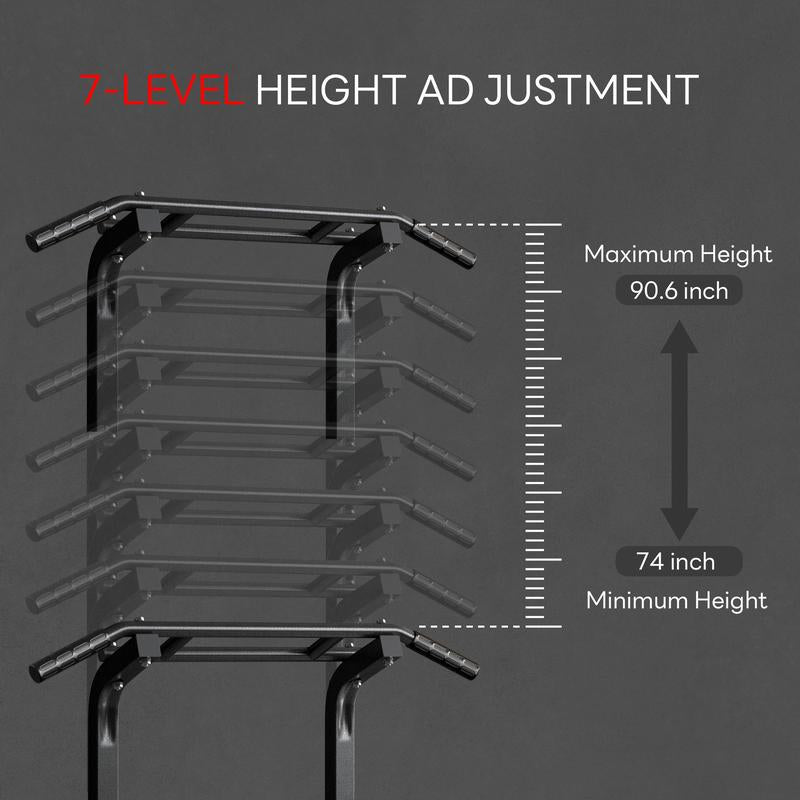 500LB Beast Mode 10-Level Adjustable Power Tower Pull up Bar + Dip Stand + 5-In-1 Strength Training All-Level Home Gym (Beginner ,Friendly),Adjustable Heavy Duty Power Tower,Pullup, Machine，Home Gym Equipment