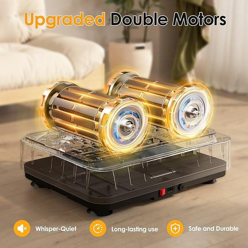 Vibration Platform Machine Water Resistance Bands - 25Lbs Home Fitness Whole Body Workout, LED Display & Remote, 28" Compact Design for Weight Loss & Toning