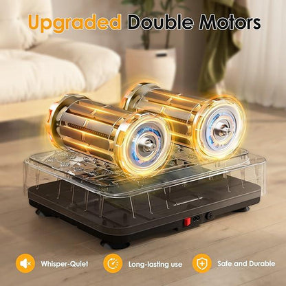 Vibration Platform Machine Water Resistance Bands - 25Lbs Home Fitness Whole Body Workout, LED Display & Remote, 28" Compact Design for Weight Loss & Toning