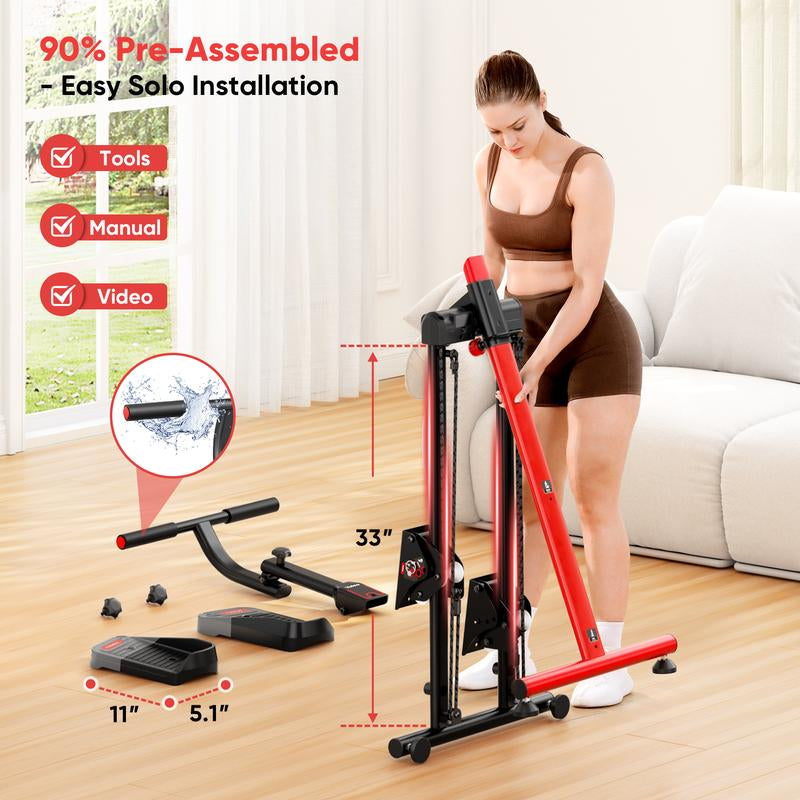 YOLEO Steppers for Exercise at Home, Adjustable Stair Stepper with 3 Workout Modes,Folding Cardio Stair Master with Ski Simulation Mode & Oversized Pedal,90% Pre-Assembled Stair Climber with Handlebar