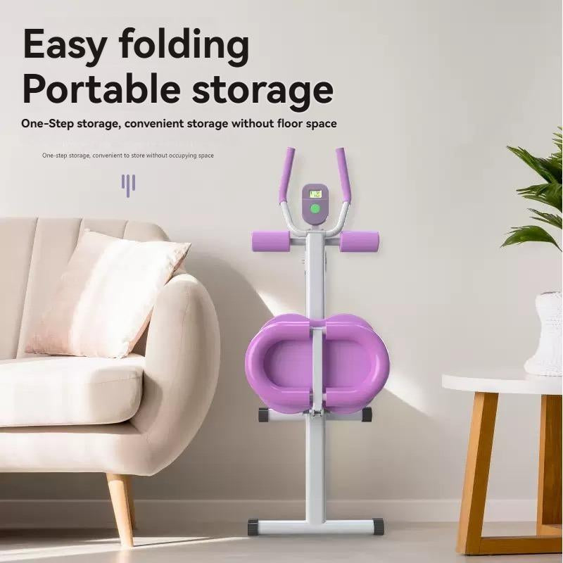 Ab Workout Equipment, Adjustable Sit-Up Machine for Full-Body Workouts and Strength Training at Home, Body-Shaping Fitness Equipment, Foldable Waist Trainer, Beginner-Friendly, Available in Pink/Purple.