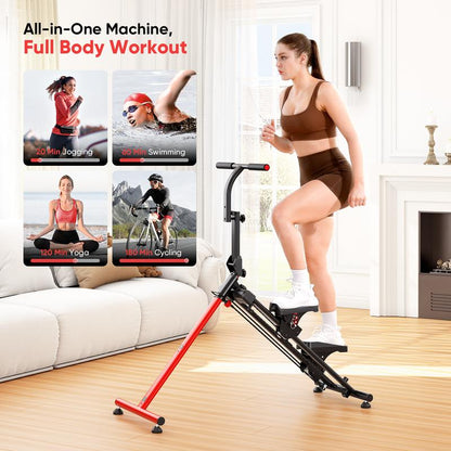 YOLEO Steppers for Exercise at Home, Adjustable Stair Stepper with 3 Workout Modes,Folding Cardio Stair Master with Ski Simulation Mode & Oversized Pedal,90% Pre-Assembled Stair Climber with Handlebar