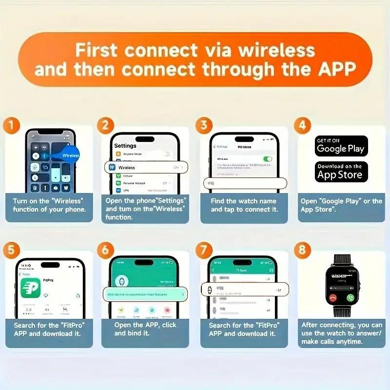 Smart Watch, Wireless Calling/Dialing, Multi Sport Mode, Call Reminder and Rejection, SMS Reminder, Message Reminder, Various APP Reminders