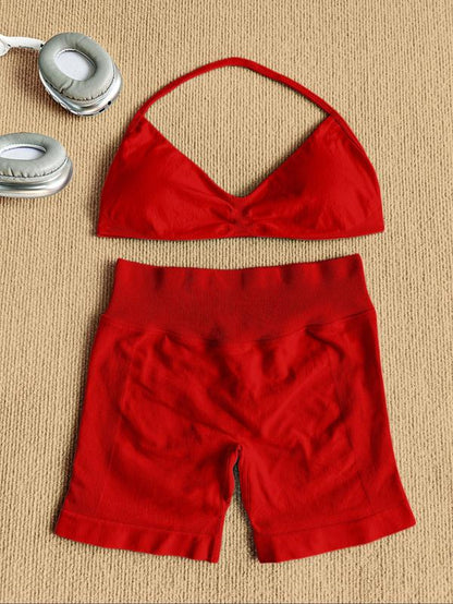 New Women'S Sporty Yoga Set, High-Waist Tight-Fitting Shorts and Tank Top, Summer Fitness for Running and Gym, Workout Running Clothes