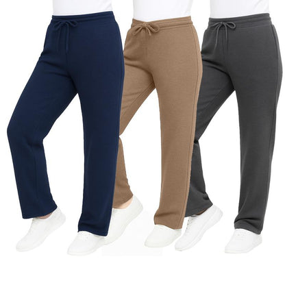 Women'S 3-Pack Loose-Fit Classic Heavyweight Fleece Sweatpants with Open Bottom (S-3XL)