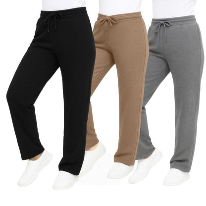Women'S 3-Pack Loose-Fit Classic Heavyweight Fleece Sweatpants with Open Bottom (S-3XL)