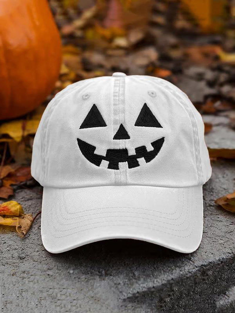 Halloween Pumpkin Face Baseball Hat for Men Women Halloween Ghost Hat Pumpkin Embroidery Baseball Cap for Halloween Parties