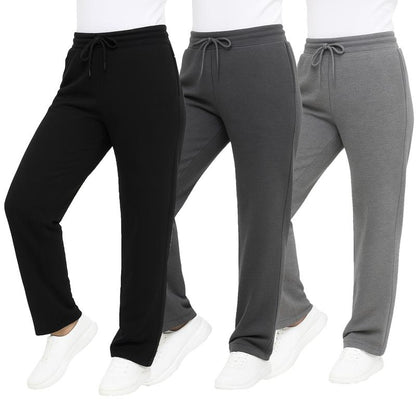 Women'S 3-Pack Loose-Fit Classic Heavyweight Fleece Sweatpants with Open Bottom (S-3XL)