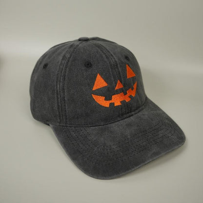 Halloween Pumpkin Face Baseball Hat for Men Women Halloween Ghost Hat Pumpkin Embroidery Baseball Cap for Halloween Parties