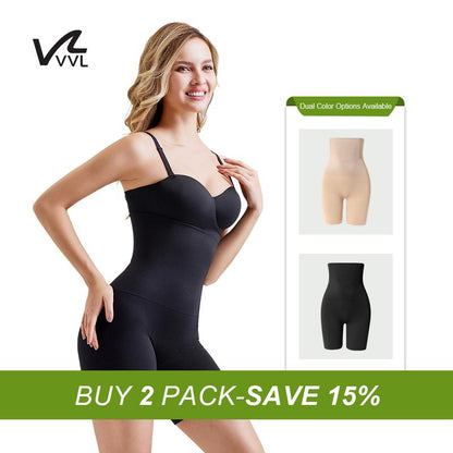 VVL Women'S Seamless Design with Built-In Gusset, High Waist Butt-Lifting Breathable Yoga Shorts Faja Shapewear for Women Shorts