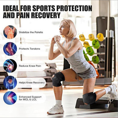 Knee Brace with Side Stabilizers for Meniscal Tear Knee Pain ACL MCL Arthritis Injuries Recovery Breathable Adjustable Knee Support for Men and Women